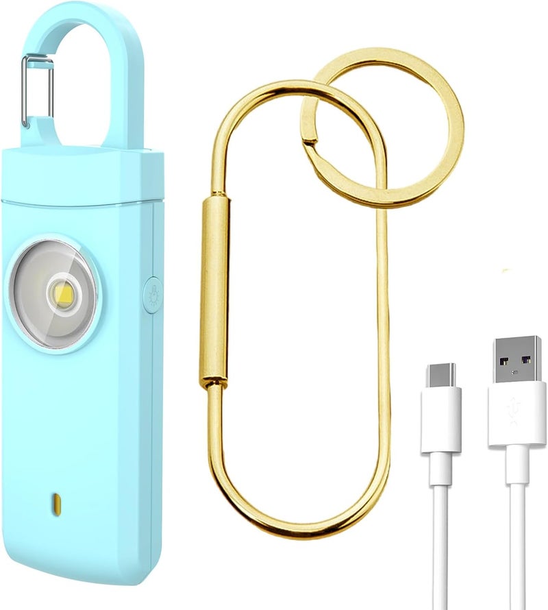 Gartmost Self Defense USB Rechargeable Alarm,130 dB Loud Siren with LED Strobe Light,Keychain Design for Easier Carrying, Personal Alarm for Women, Children, Elderly. (Aqua) - Image 1